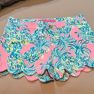 Pink Tropical Print Women Shorts